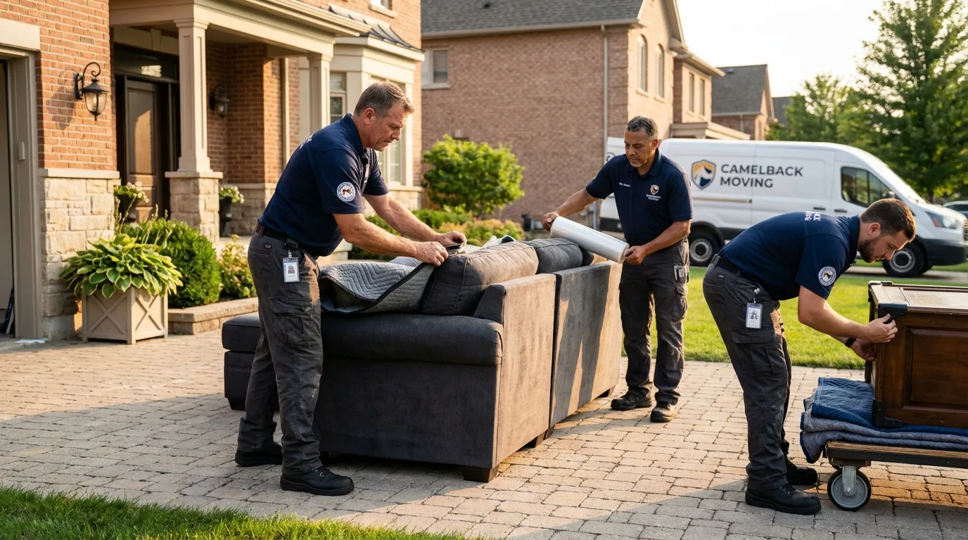Large estate moving crew wrapping furniture in Palenville, NY